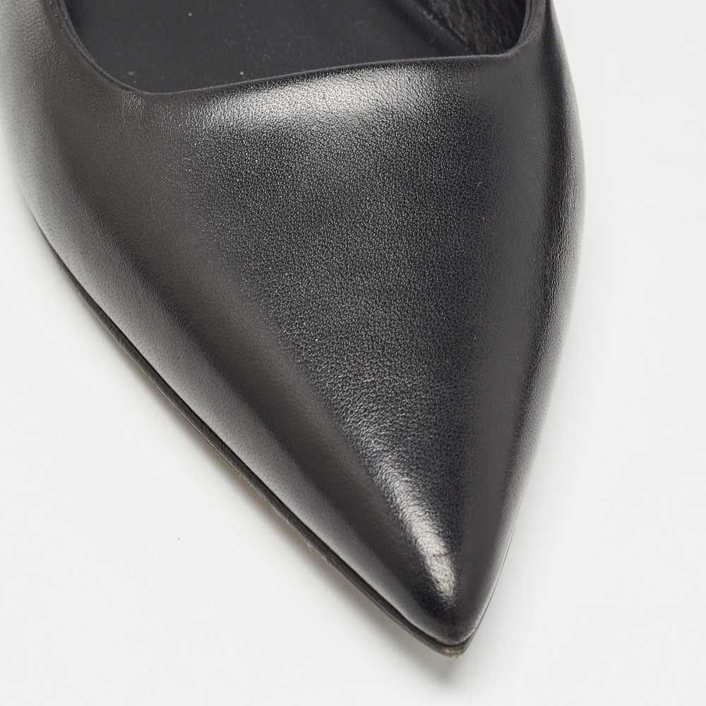 Brunello Cucinelli Black Leather Slingback Flats - image 5