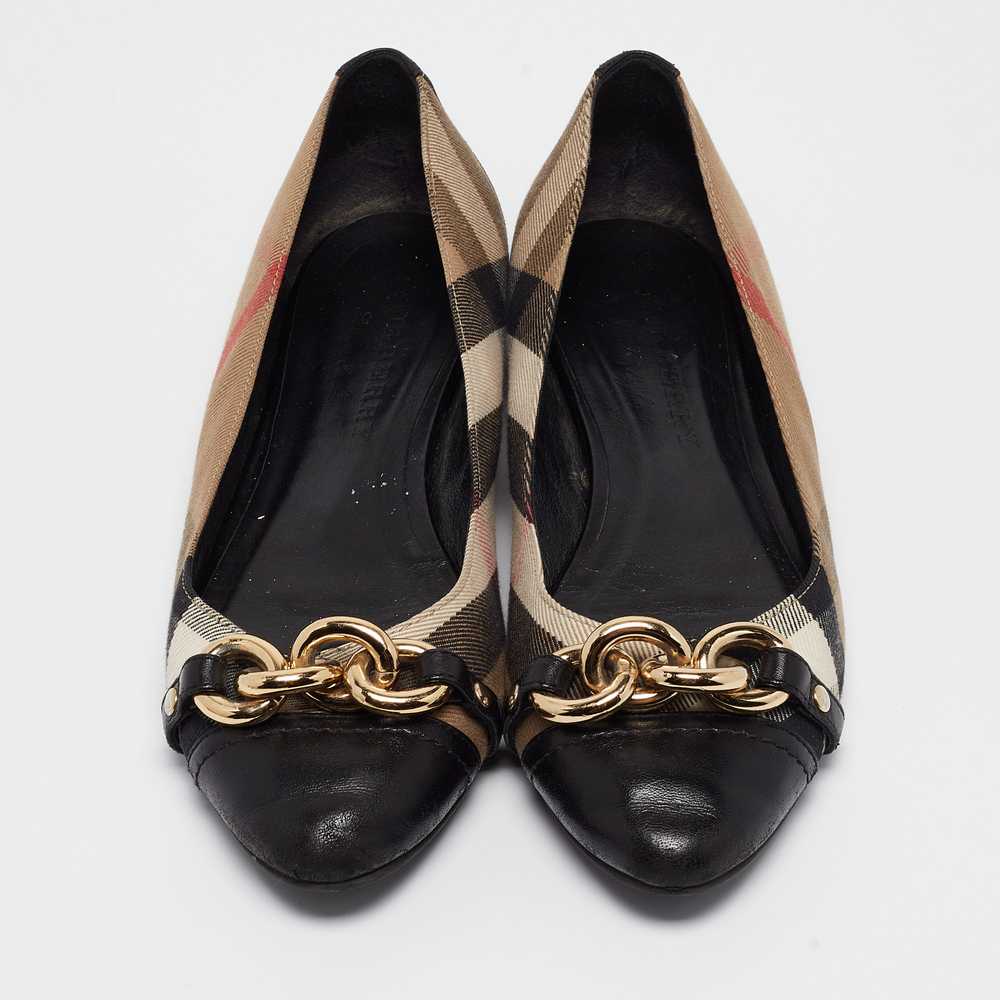 Burberry Black/beige House Check Chain Ballet Fla… - image 2