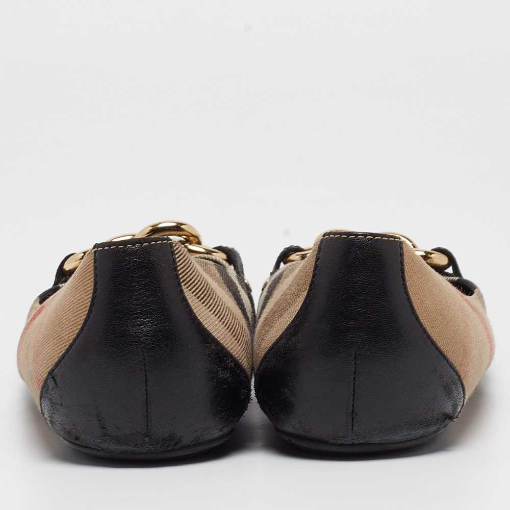 Burberry Black/beige House Check Chain Ballet Fla… - image 3