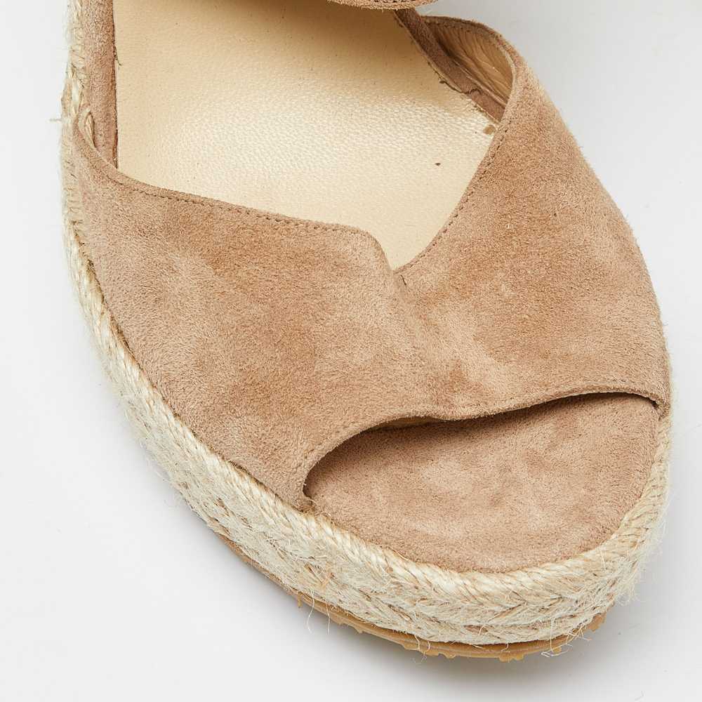 Jimmy Choo Beige Suede Wedge Espadrille Ankle Str… - image 5