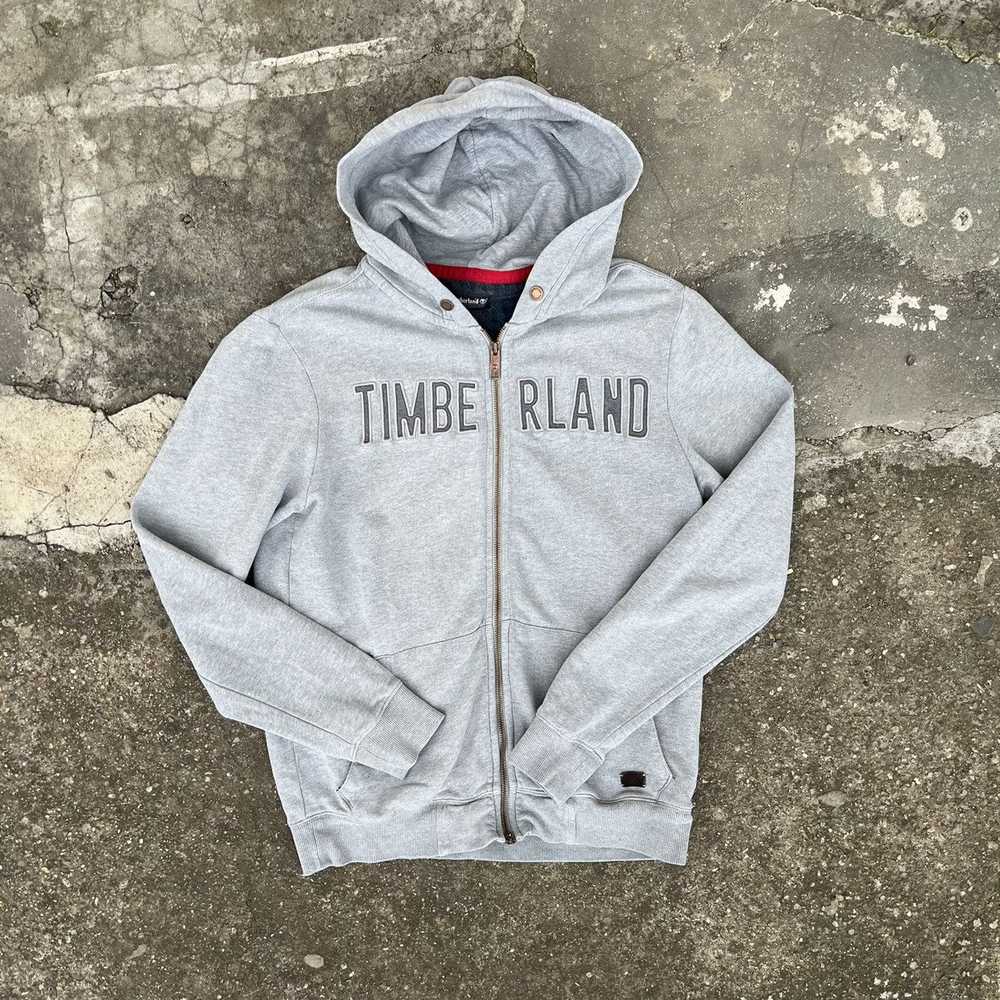 Streetwear × Timberland × Vintage VINTAGE Y2K TIMBERLAND BIG EMBROIDERY LOGO BASIC HOODIE