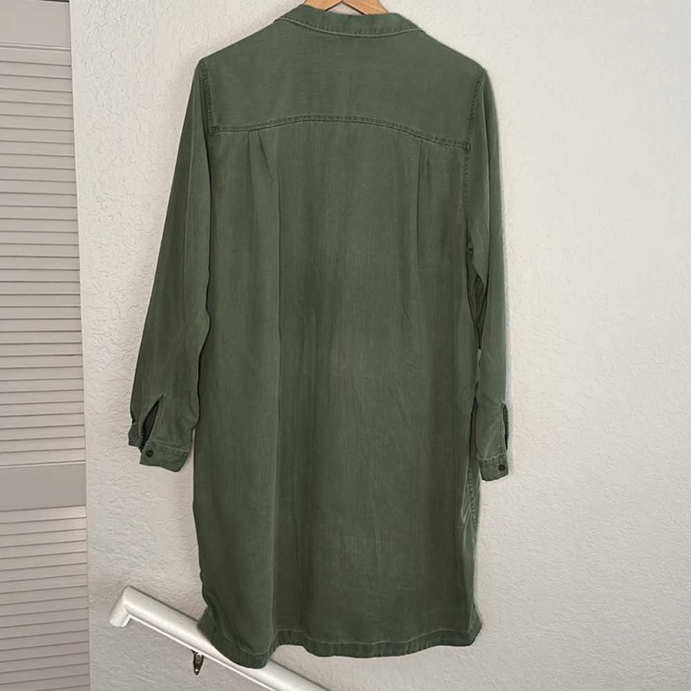 Old Navy 100% Tencel Shirt Dress Military Olive G… - image 6