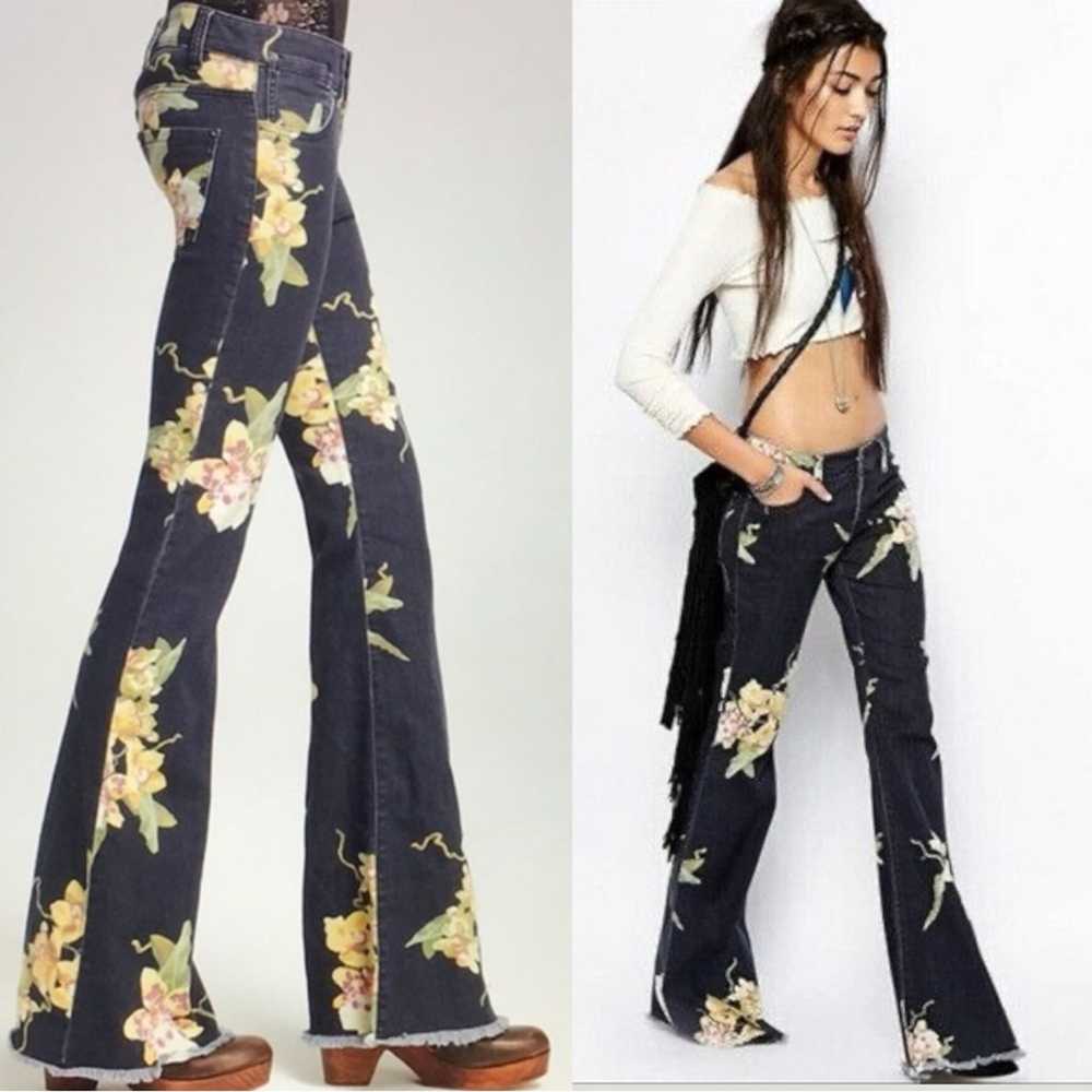 Free People Floral Bali Flare Jeans Miami Night C… - image 8