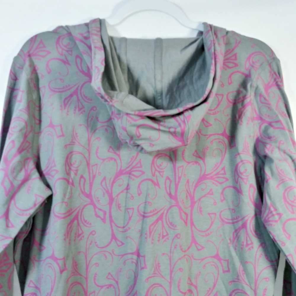 Cabelas Gray Pink Design Hooded Long Sleeve Dress… - image 7