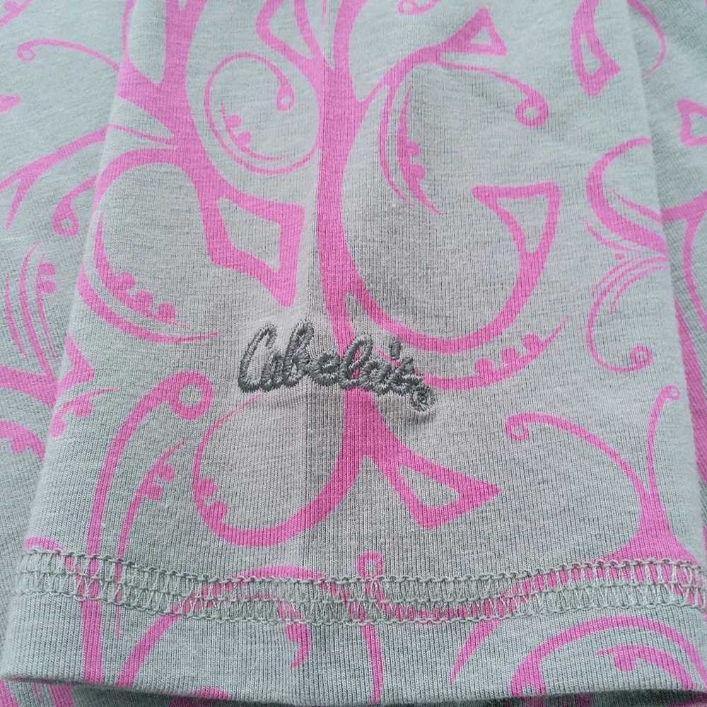 Cabelas Gray Pink Design Hooded Long Sleeve Dress… - image 9