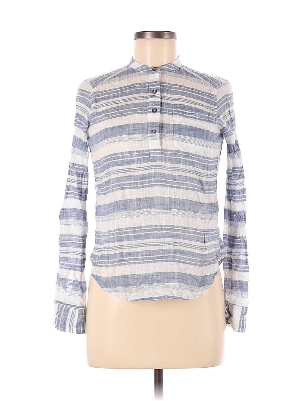 Hollister Women Blue Long Sleeve Button-Down Shir… - image 1