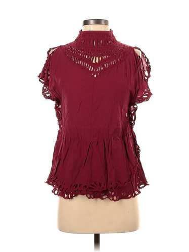 IRO Women Red Short Sleeve Blouse 34 french