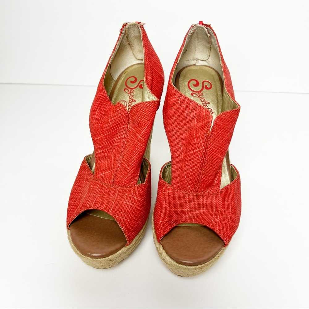 Anthropologie Seychelles Coral Textured Peeptoe R… - image 2