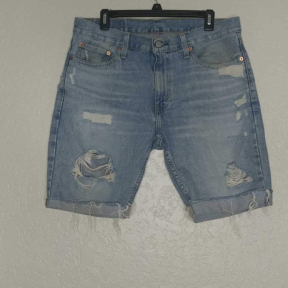 Levi's 511 Distressed Jean Shorts Size 33 - image 2