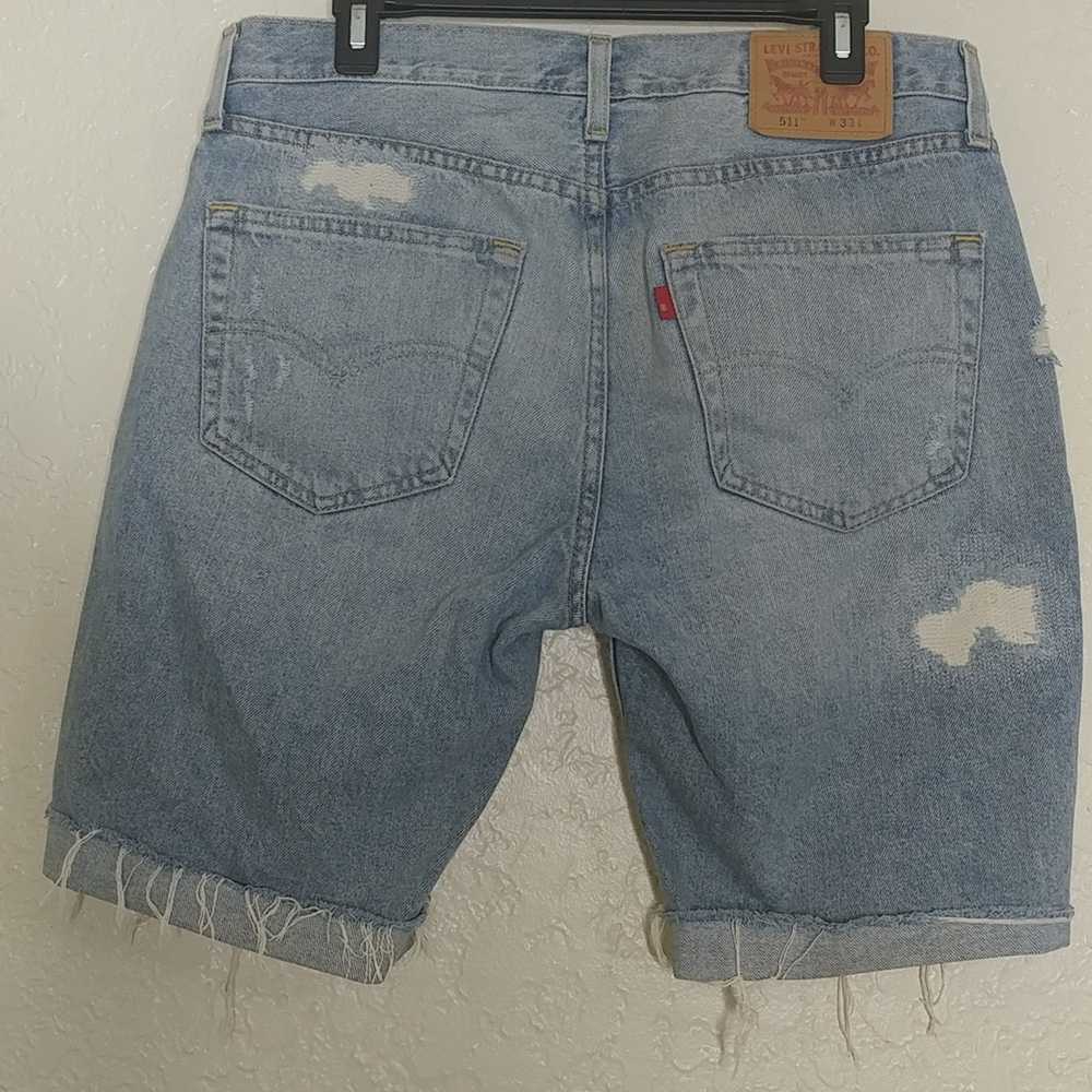 Levi's 511 Distressed Jean Shorts Size 33 - image 3