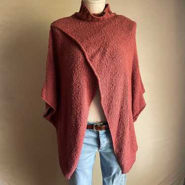 Elan Mock Neck Pullover Cross Front Cranberrry O/… - image 1