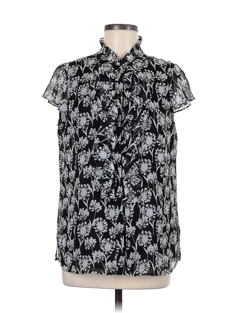 Tommy Hilfiger Women Black Short Sleeve Blouse L - image 1