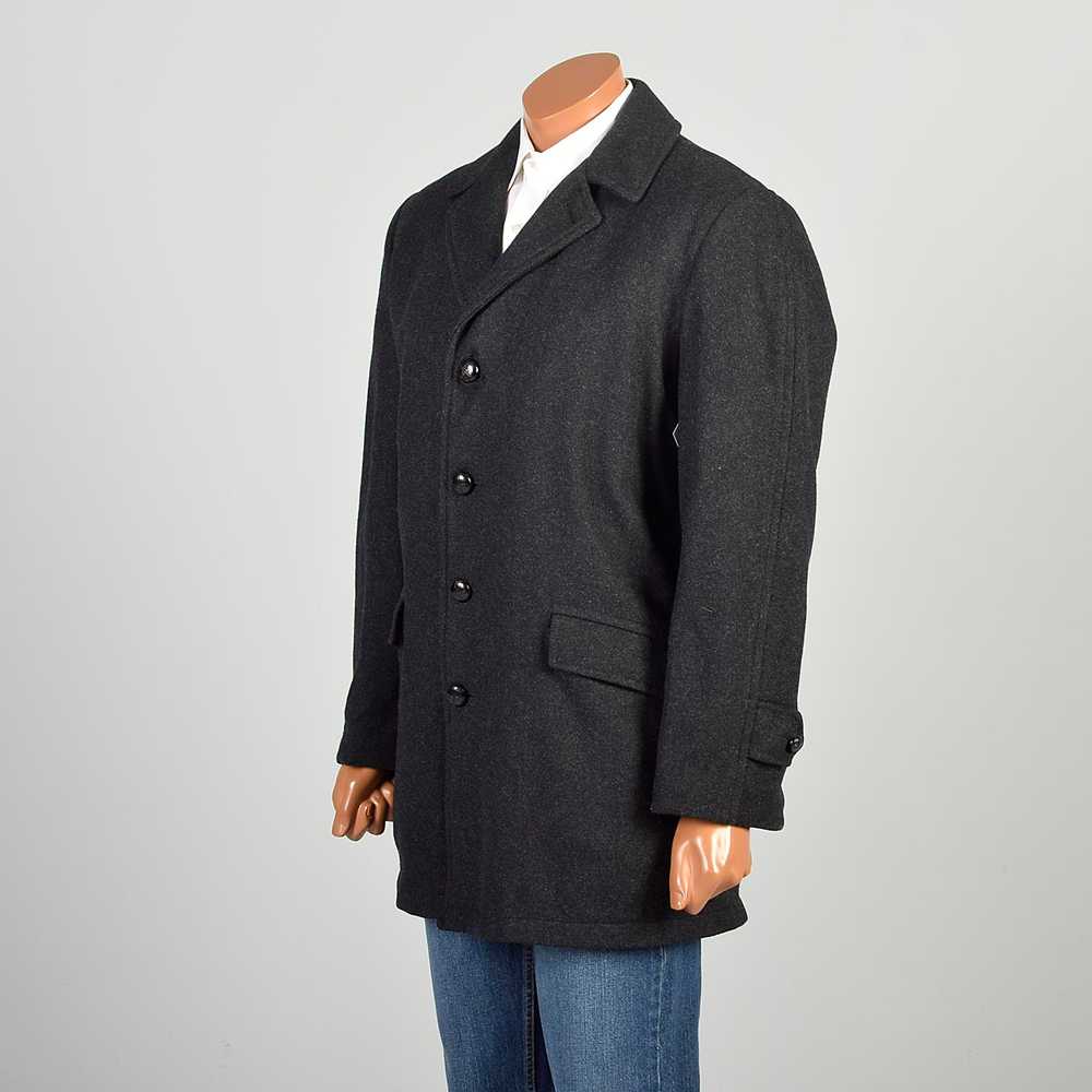 Medium 1960s Charcoal Gray Wool Winter Car Coat H… - image 2