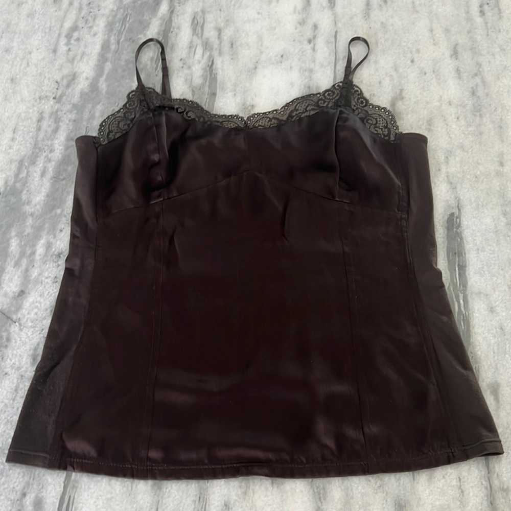 Ann Taylor Petite Brown Silk/Knit Camisole Blouse… - image 4