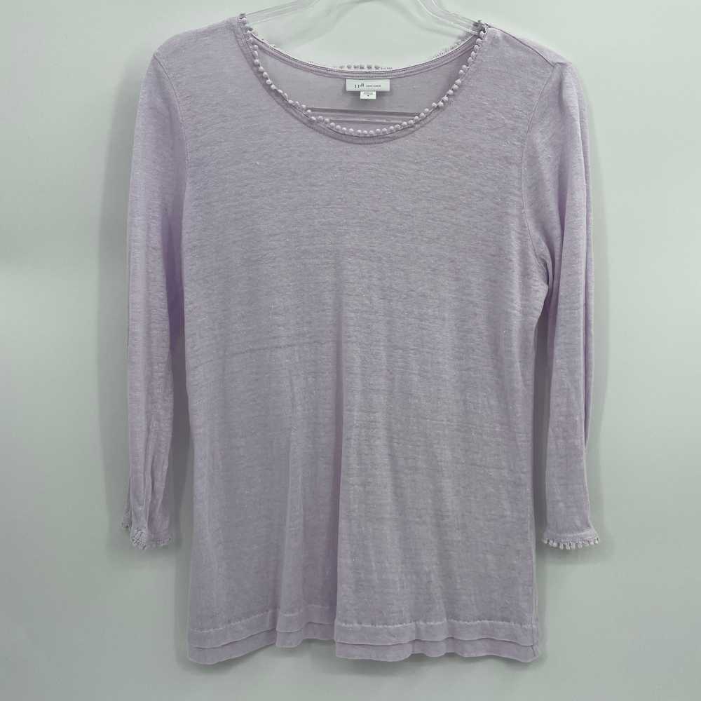 J. JILL Womens Love Linen Shirt Size M Lavender T… - image 1