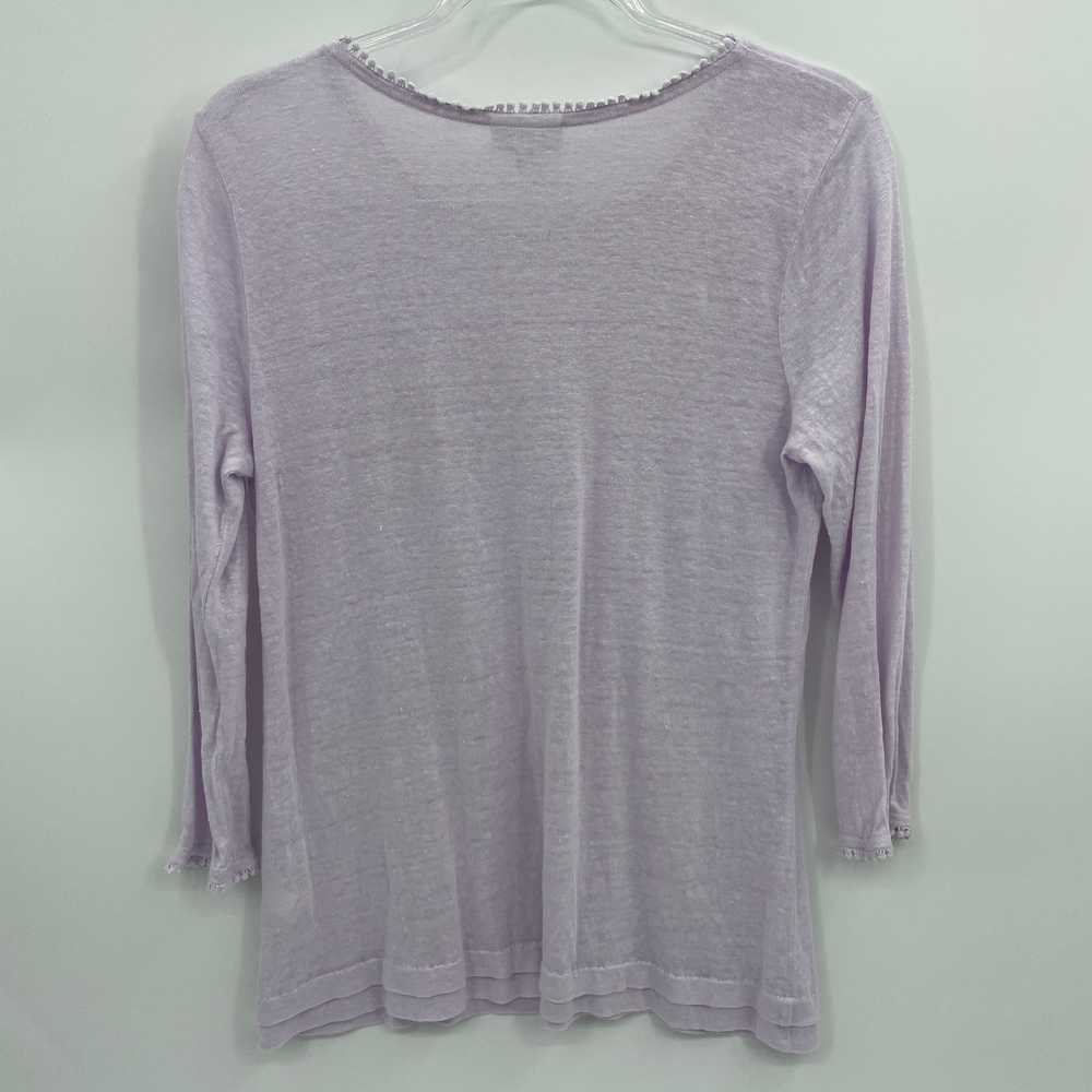 J. JILL Womens Love Linen Shirt Size M Lavender T… - image 4