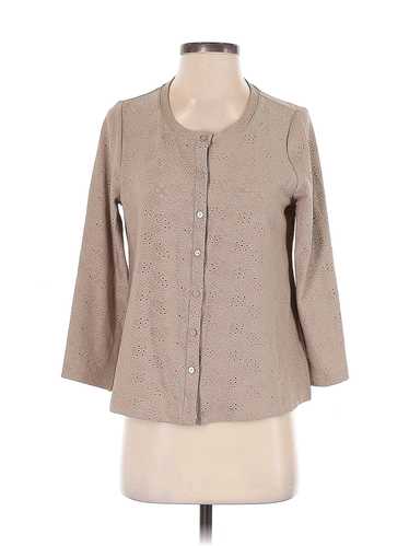 LOGO by Lori Goldstein Women Brown Cardigan S