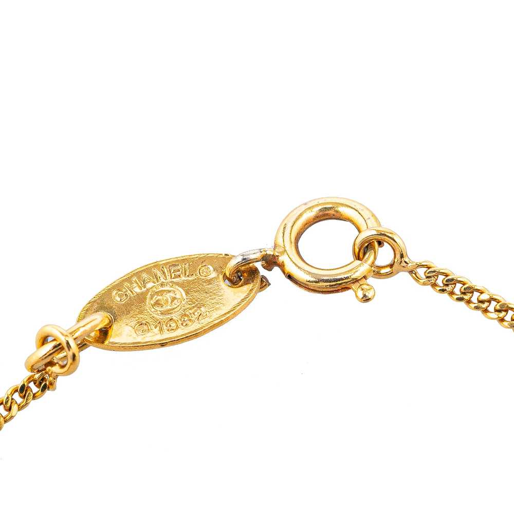 Gold Chanel Gold Plated Strass CC Station Bracelet - image 4