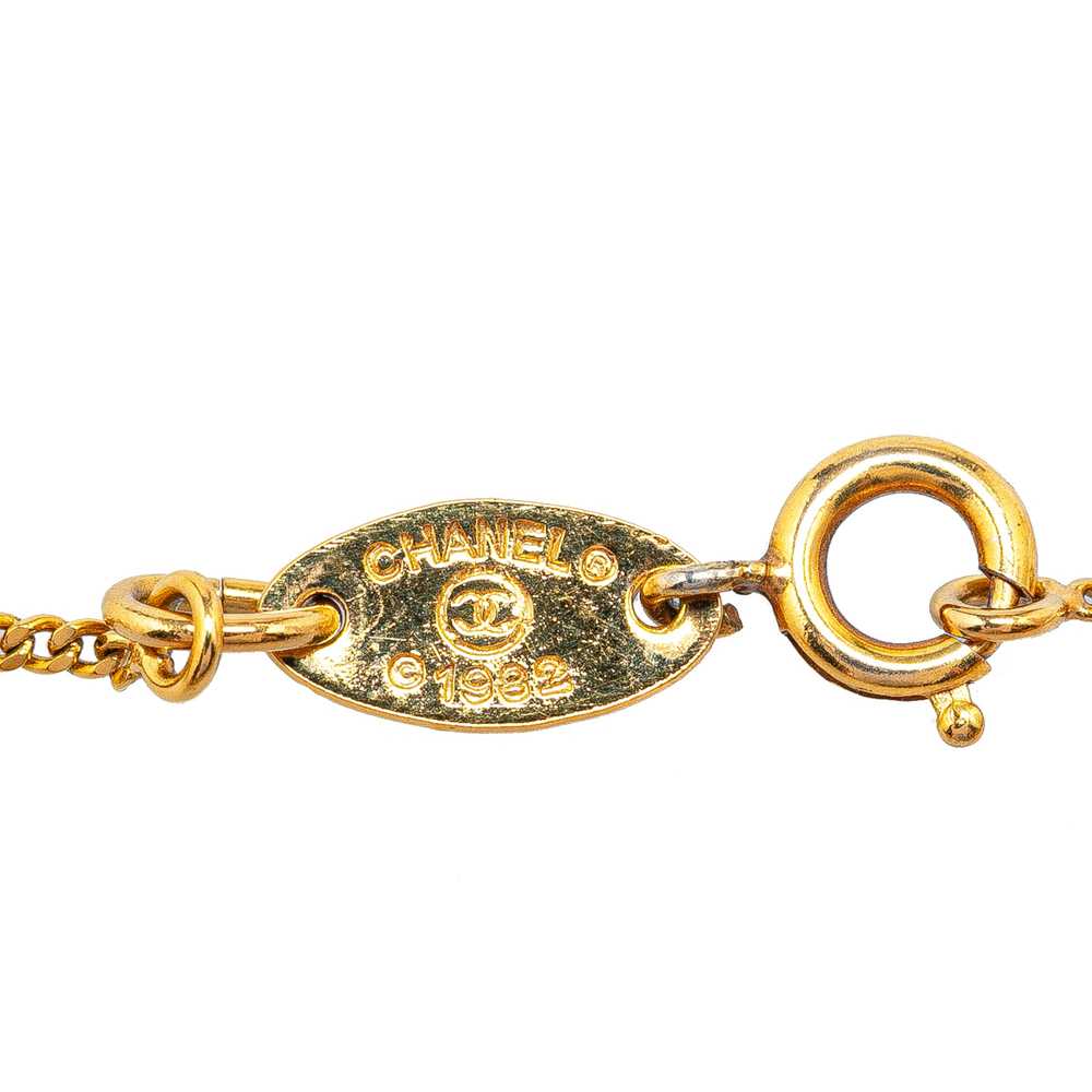 Gold Chanel Gold Plated Strass CC Station Bracelet - image 5