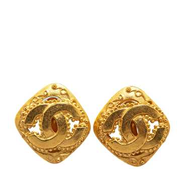 Gold Chanel Gold Plated CC Clip On Earrings - image 1