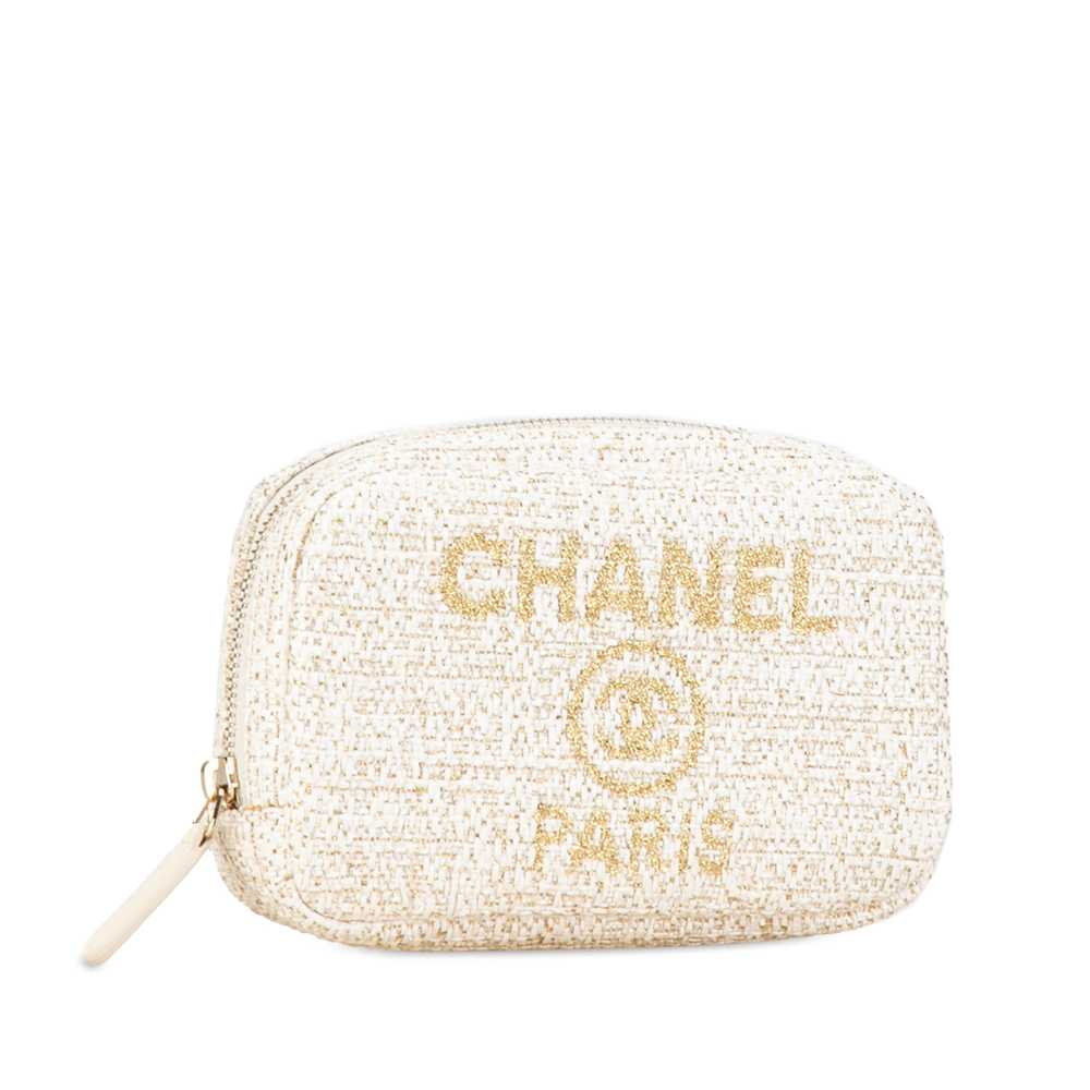 White Chanel Tweed Deauville Cosmetic Pouch - image 2