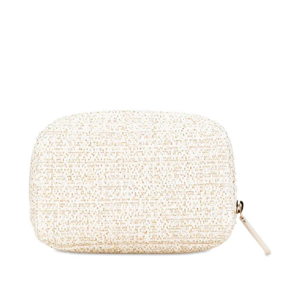 White Chanel Tweed Deauville Cosmetic Pouch - image 3