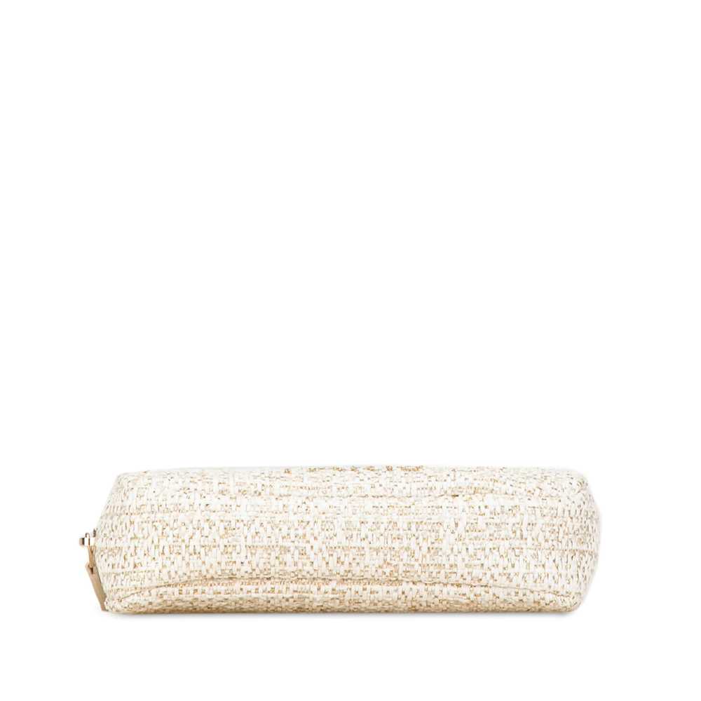 White Chanel Tweed Deauville Cosmetic Pouch - image 4