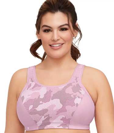 GLAMORISE Pink Camo Print Custom Control Bra, US 3