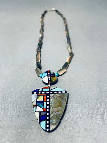 IMPORTANT SANTO DOMINGO TURQUOISE INLAY STERLING S