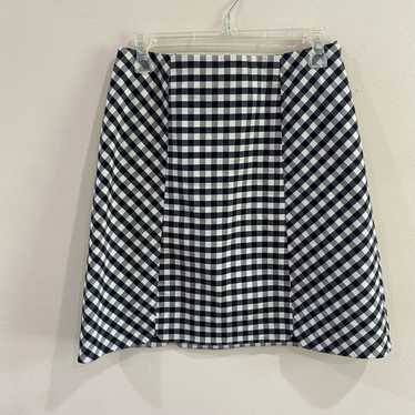 Brooks Brothers Gingham Navy Blue White Skirt Siz… - image 1