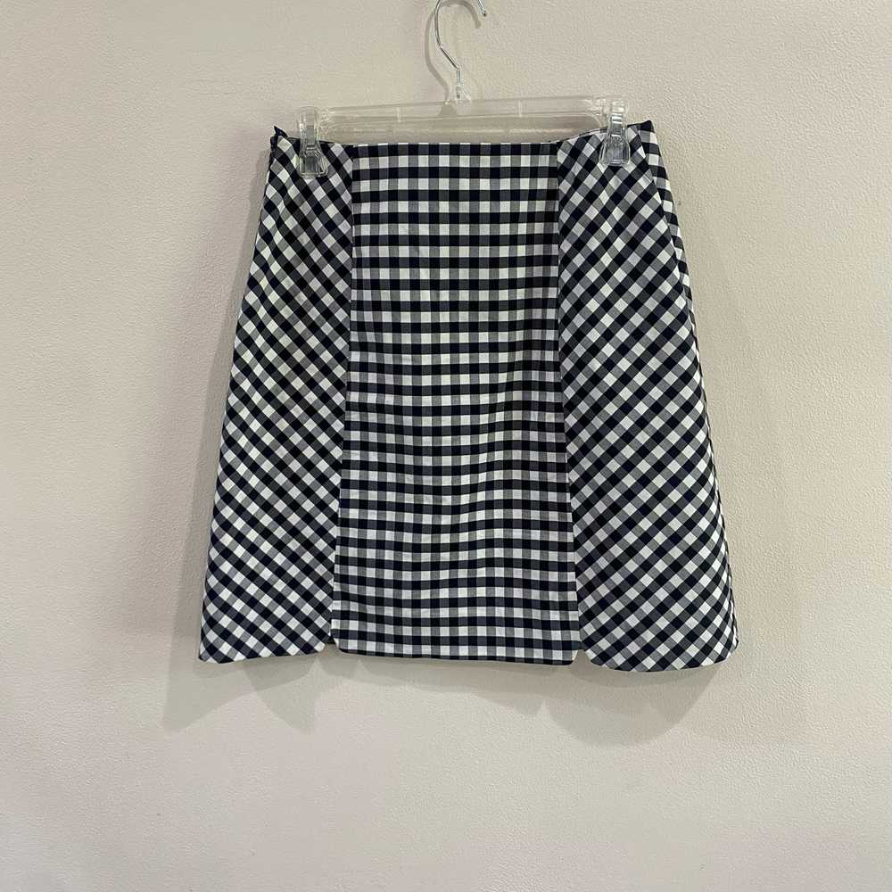 Brooks Brothers Gingham Navy Blue White Skirt Siz… - image 5