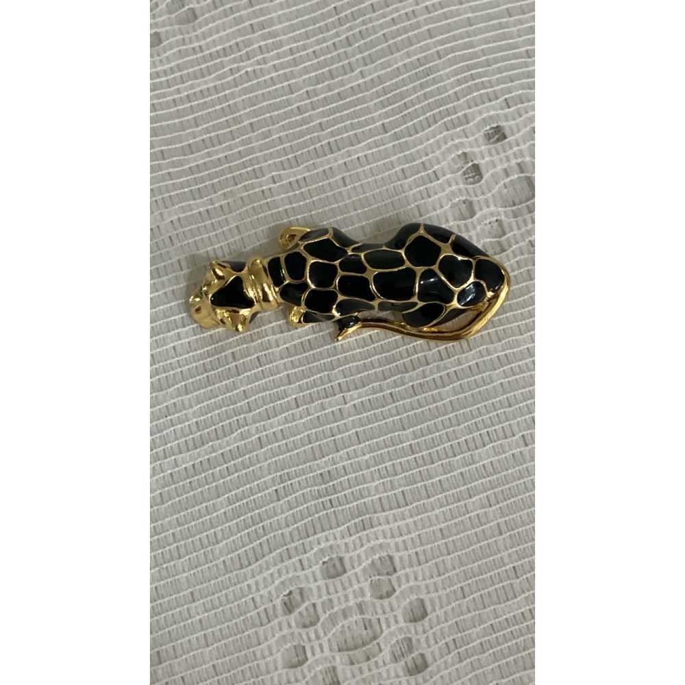 VTG Gale Hayman Enameled Leopard Brooch - image 1