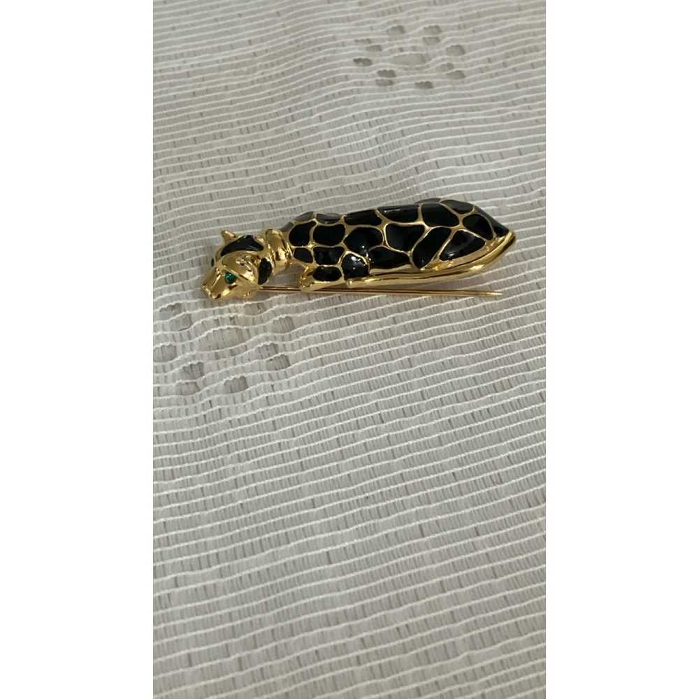 VTG Gale Hayman Enameled Leopard Brooch - image 2