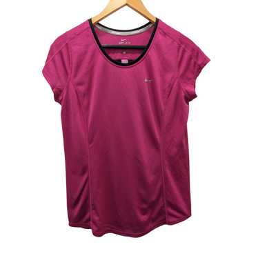 Nike Running Dri-Fit Shirt Short Sleeve Pink Mesh - image 1