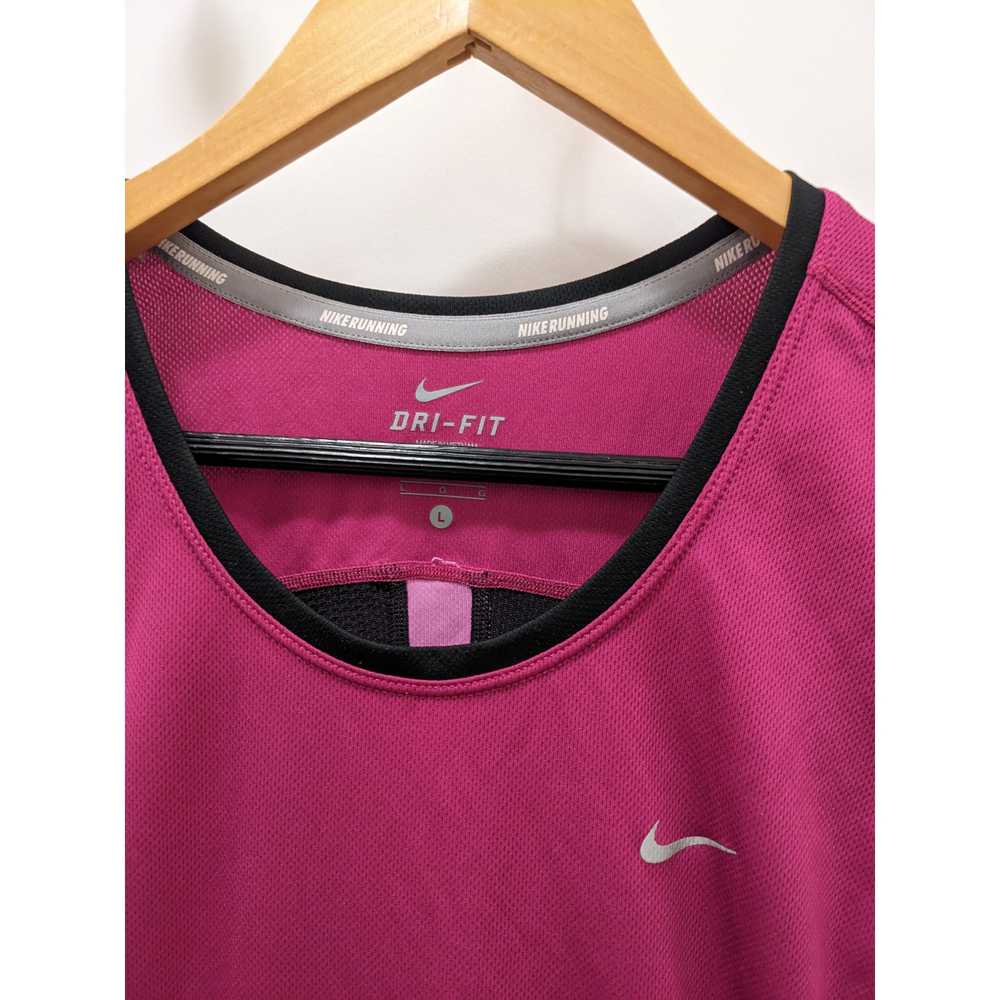 Nike Running Dri-Fit Shirt Short Sleeve Pink Mesh - image 2