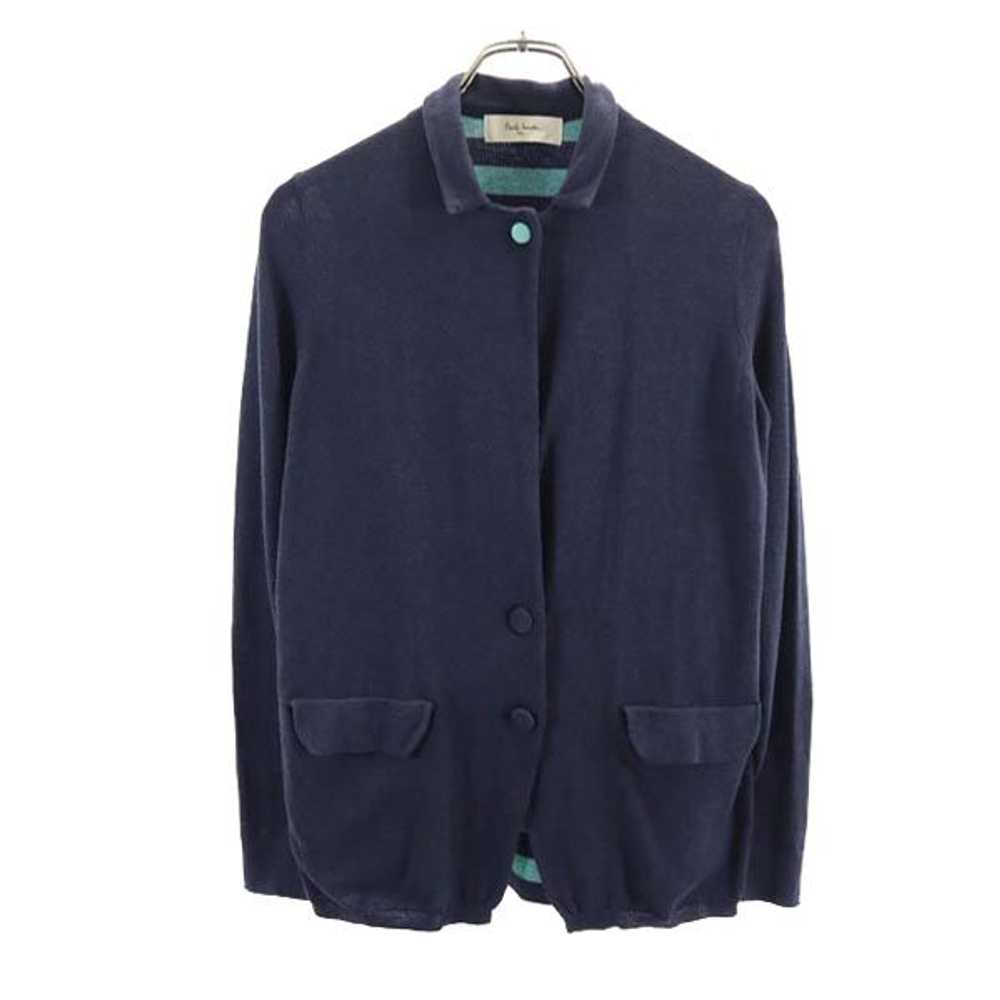 Paul Smith Knit Cardigan M Navy Back Border Ladie… - image 1