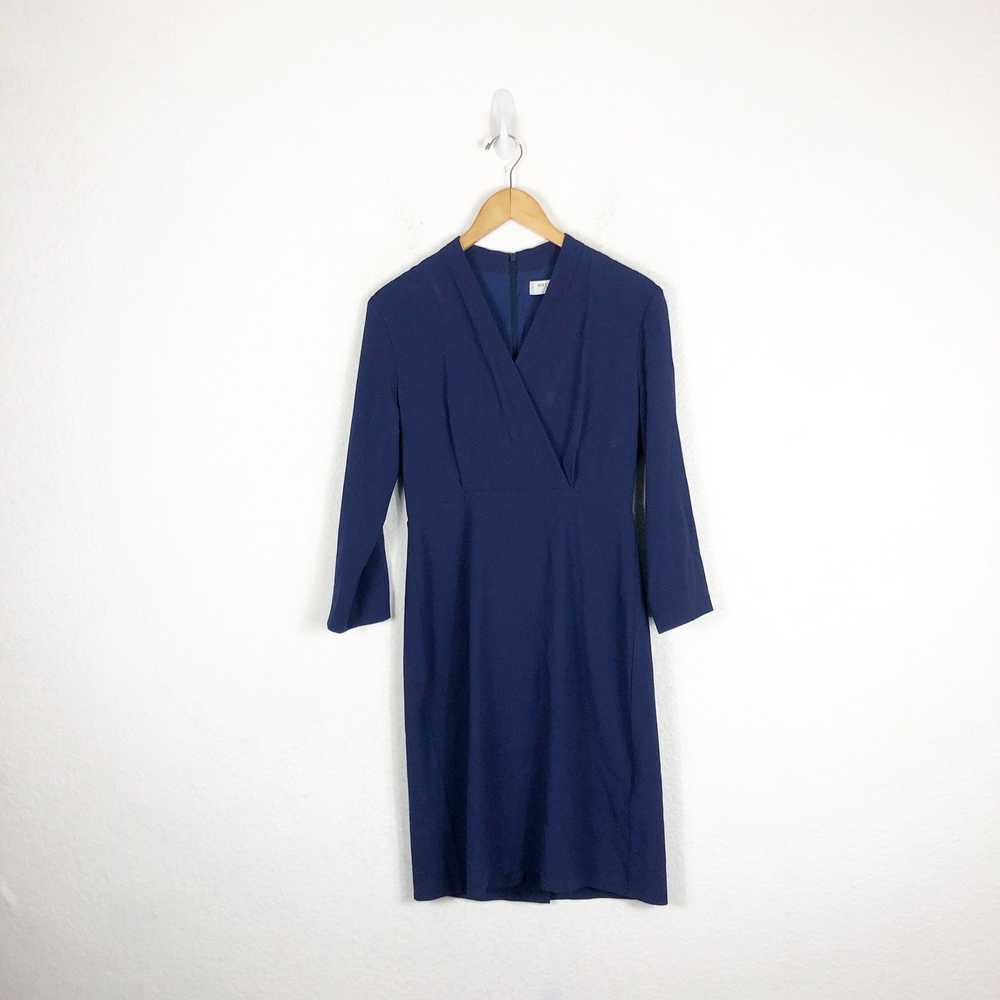 MM Lafleur Niko Dress Size 6 Blue Faux Wrap 3/4th… - image 3