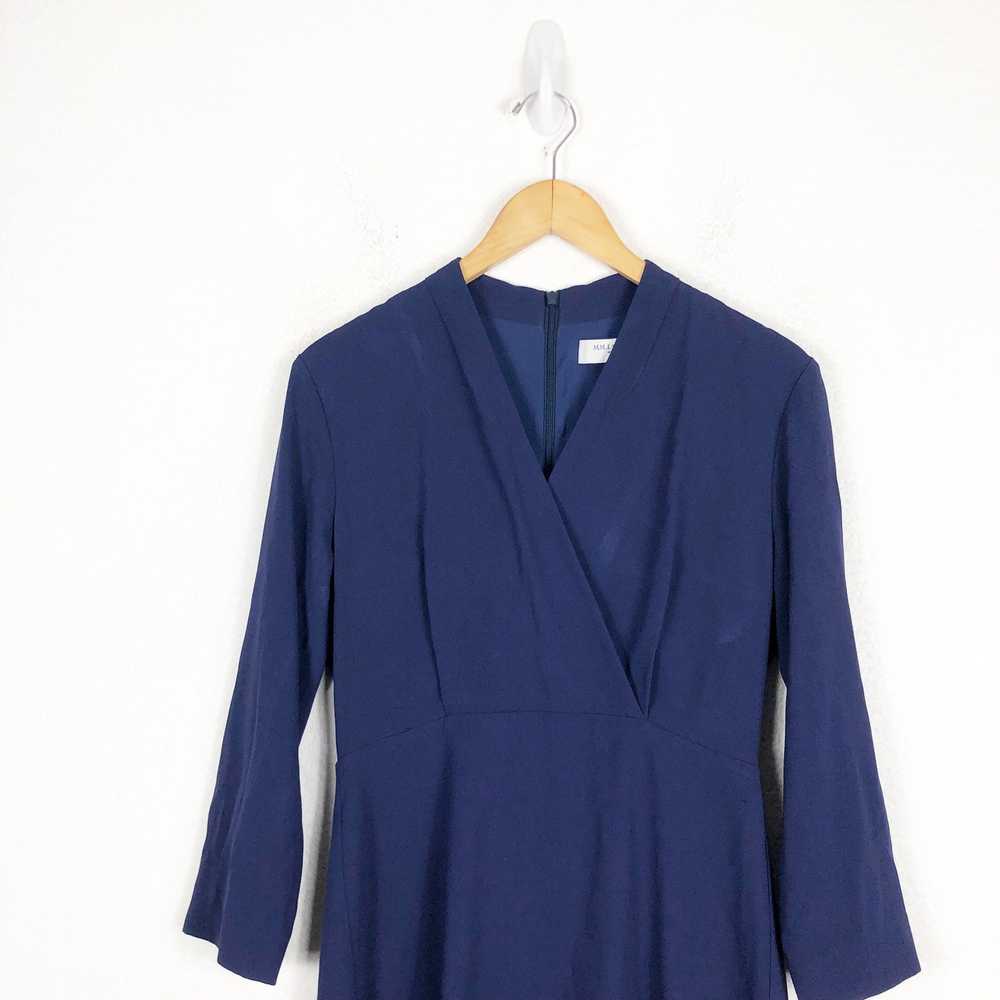 MM Lafleur Niko Dress Size 6 Blue Faux Wrap 3/4th… - image 4