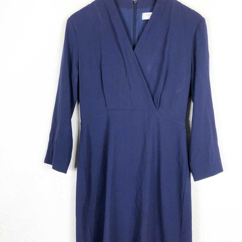 MM Lafleur Niko Dress Size 6 Blue Faux Wrap 3/4th… - image 9