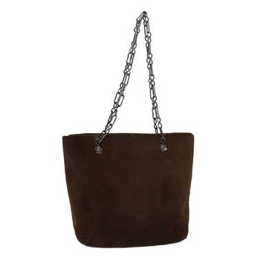 PRADA Hand Bag Suede Brown Auth 77232 - image 1