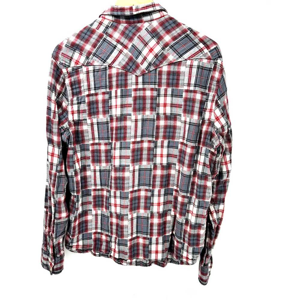 Lucky Brand Shirt Mens Large Pearl Snap Plaid Gra… - image 4