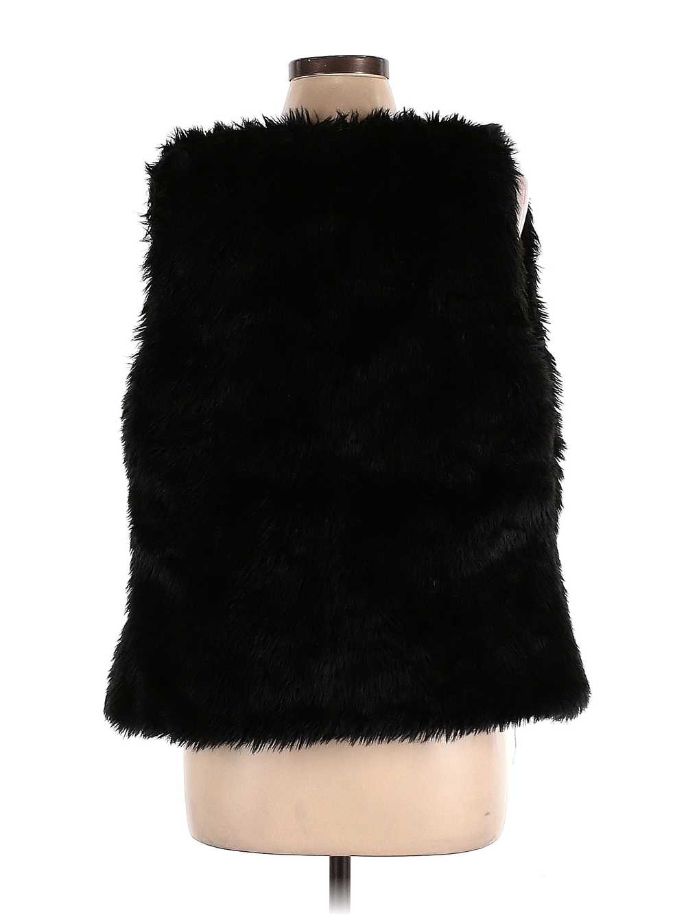 Love Tree Women Black Faux Fur Vest L - image 2