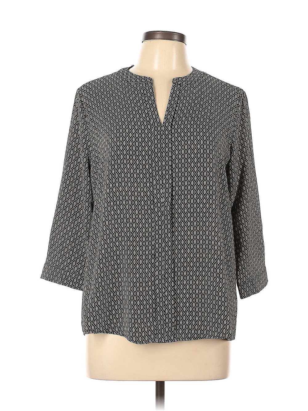 Dana Buchman Women Black Long Sleeve Blouse L - image 1