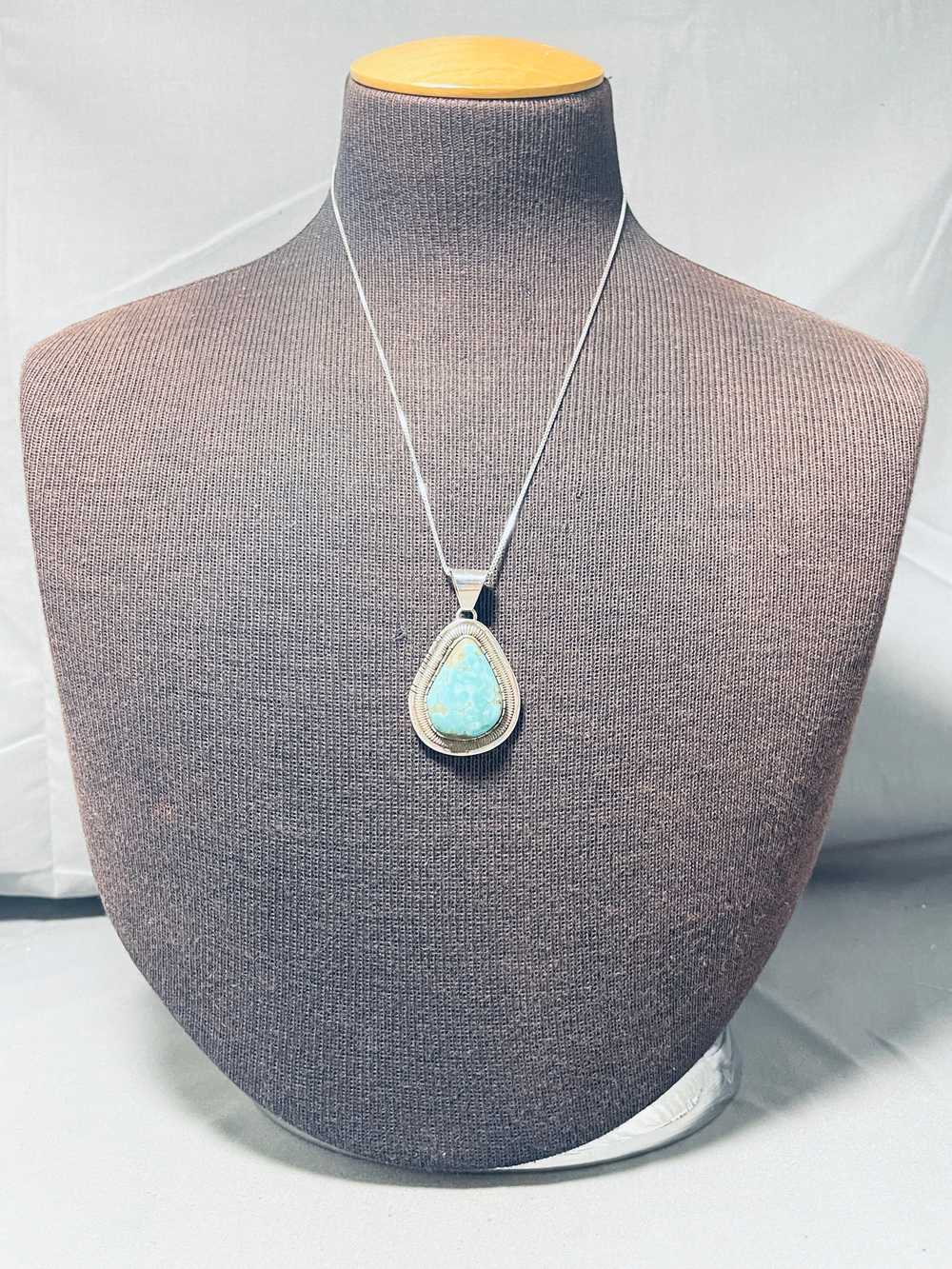 BRILLIANT NAVAJO SIGNED 8 TURQUOISE TEARDROP STER… - image 6