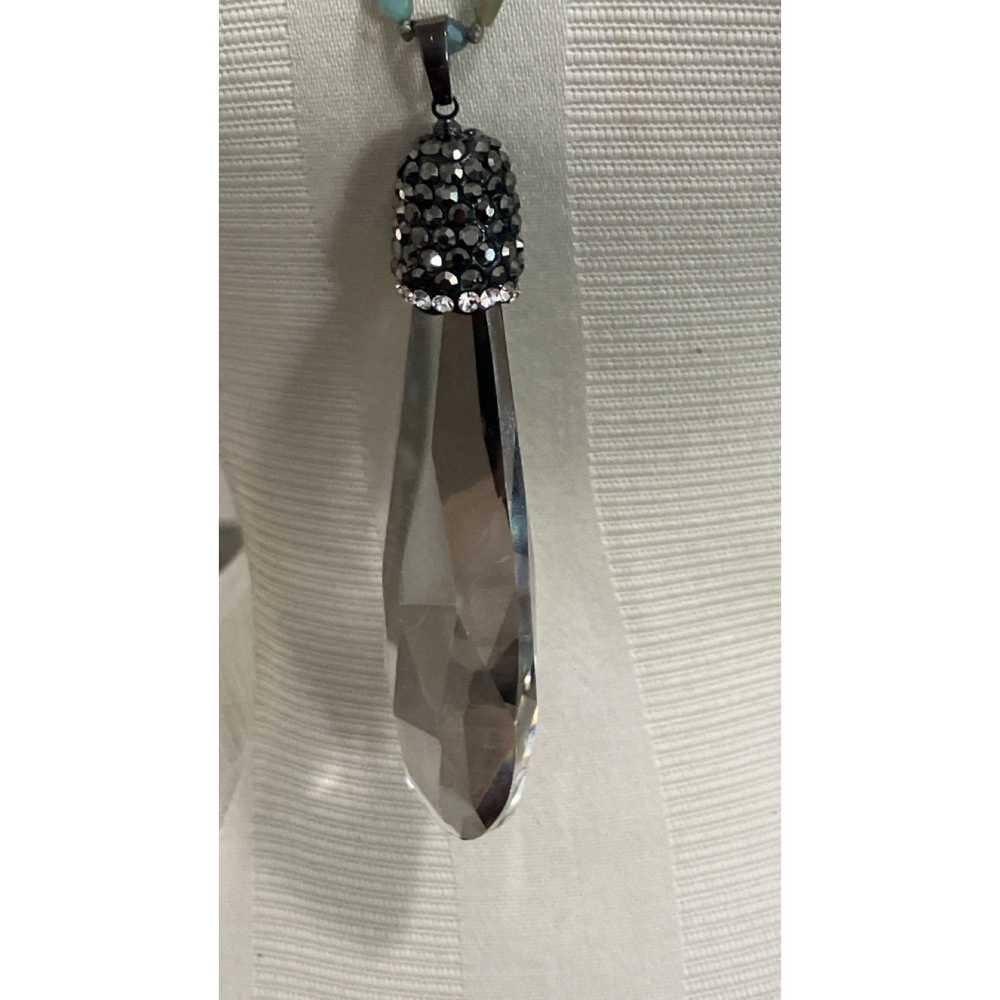 Natasha Couture Faceted Crystal Teardrop Beaded P… - image 2