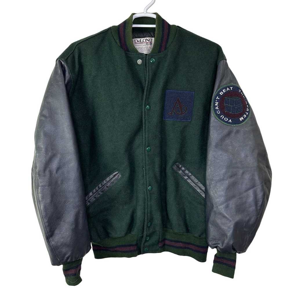 Vintage DeLong Men's XL Varsity Bomber Jacket Woo… - image 2