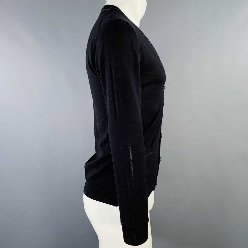 Lanvin Black Knit Ribbon Trim VNeck Cardigan - image 2