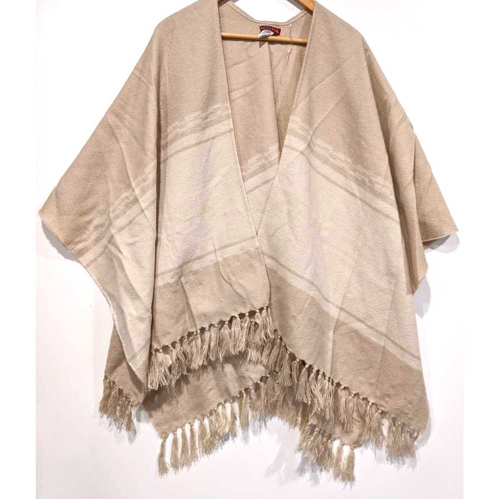 Merona Poncho Neutral Fringe - image 1