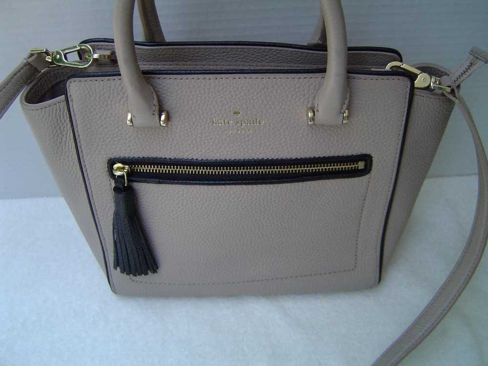 AUTHENTIC KATE SPADE TAUPE PEBBLE LEATHER TOTE VGC - image 1