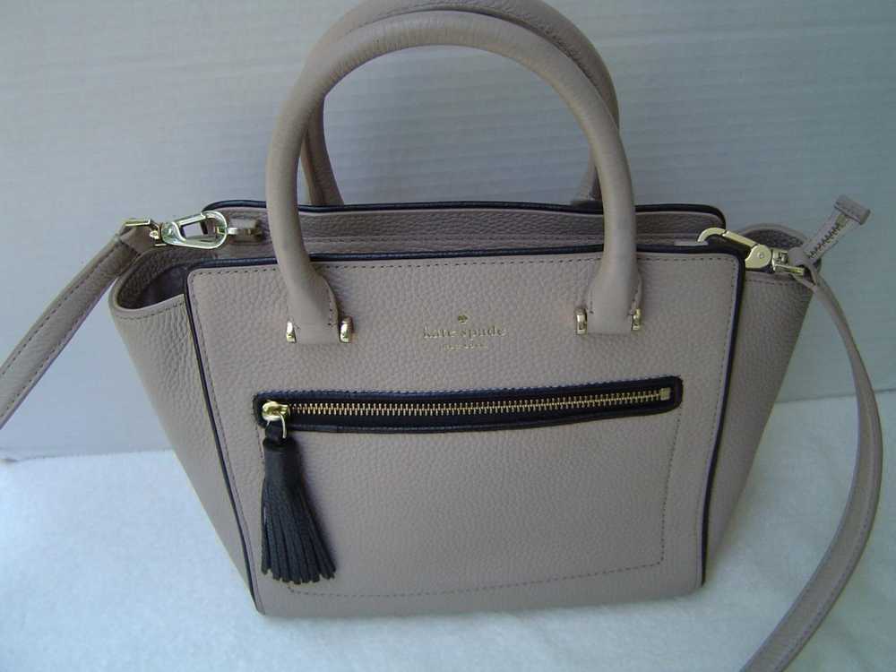 AUTHENTIC KATE SPADE TAUPE PEBBLE LEATHER TOTE VGC - image 2